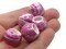10 17mm Large Hole Macrame Hot Pink Marbleized Round Plastic Beads